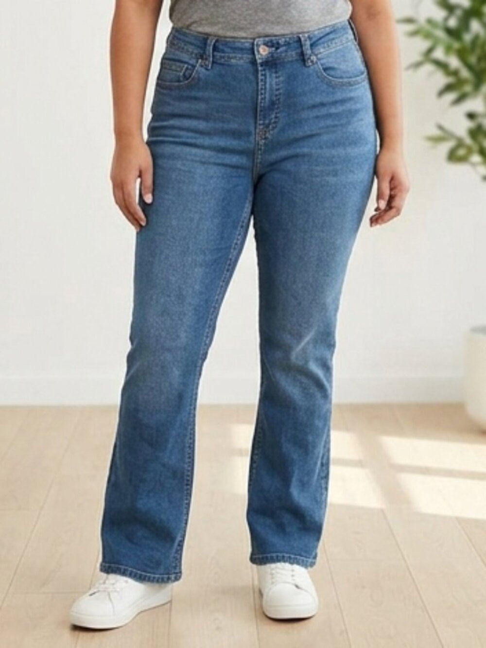 M&S The Eva high rise medium wash bootcut jeans size 14